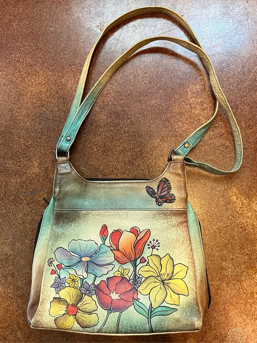 Anuschka Floral Painted Crossbody Bag in Multi-Color - Women